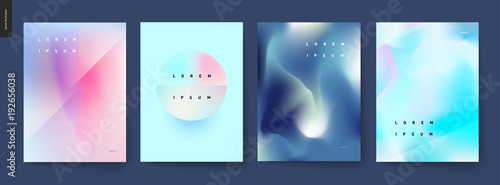 Abstract background posters set - wavy liquid shapes for branding style, covers and backdrops