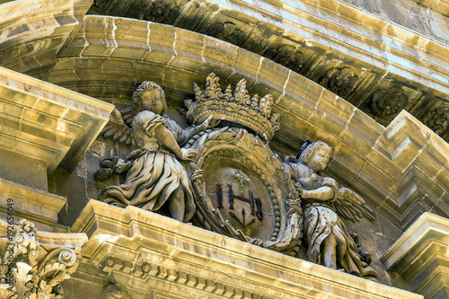 Syracuse, Italy. Detail of the decor of the facade of the Jesuit College on the island of Ortigia photo