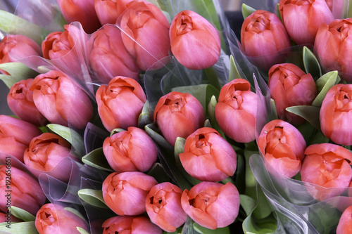 Flowers in a bunch packaged for sale