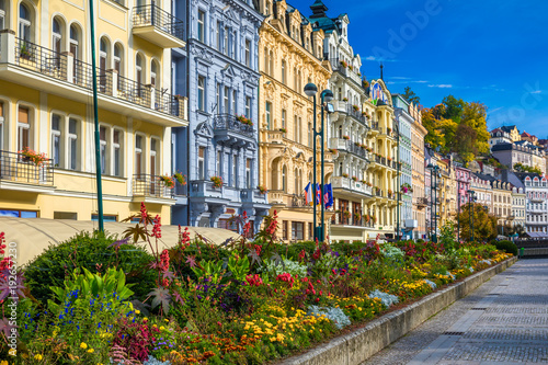 Fototapeta Naklejka Na Ścianę i Meble -  Autumn view of old town of Karlovy Vary (Carlsbad), Czech Republic, Europe