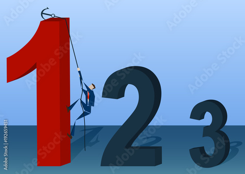 Businessman climbs first place