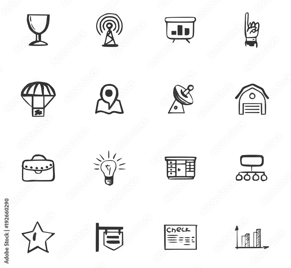 Doodle Business icons set Doodle Business icons set