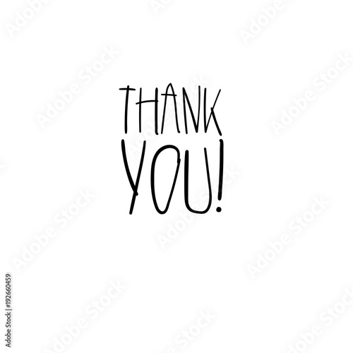 Thank You handwritten inscription. Hand drawn lettering. Greeting card. Thank You calligraphy. Thank you card. Vector illustration.