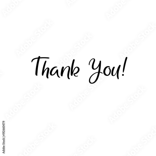Thank You handwritten inscription. Hand drawn lettering. Greeting card. Thank You calligraphy. Thank you card. Vector illustration.