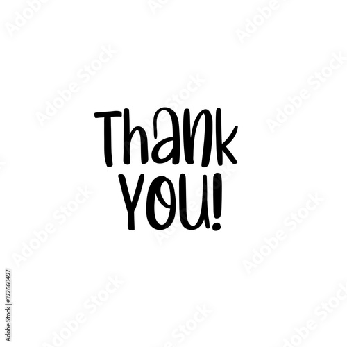 Thank You handwritten inscription. Hand drawn lettering. Greeting card. Thank You calligraphy. Thank you card. Vector illustration.