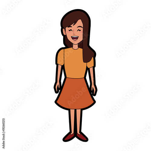 Beautiful woman cartoon icon vector illustration graphic design