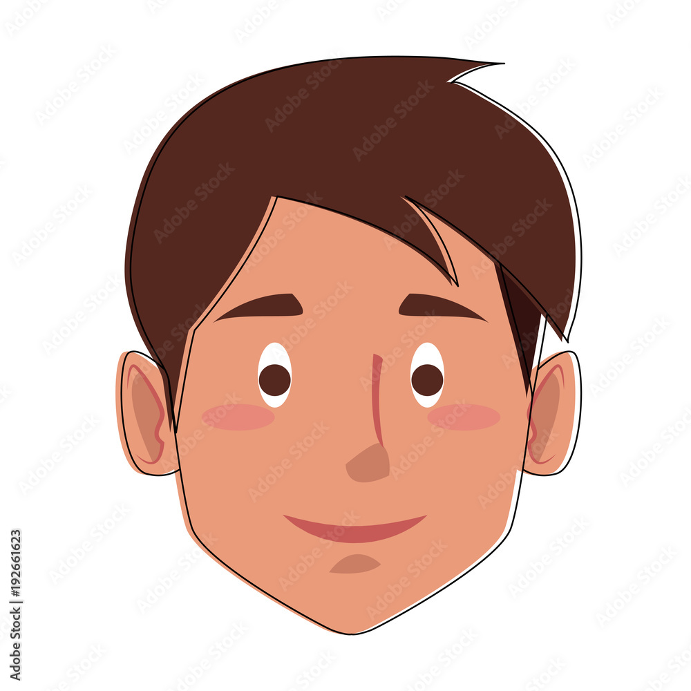 Obraz premium Man smiling face cartoon icon vector illustration graphic design