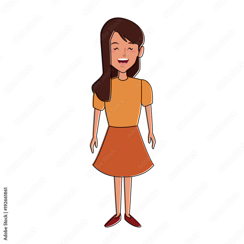 Beautiful woman cartoon icon vector illustration graphic design