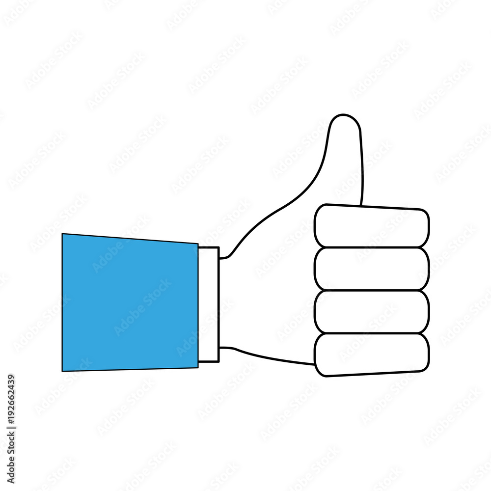 Hand with thumb up symbol icon vector illustration graphic design