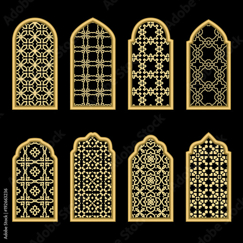 Traditional gold arabic window