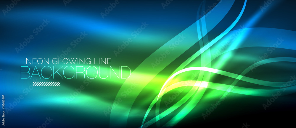 Neon blue elegant smooth wave lines digital abstract background Neon blue elegant smooth wave lines digital abstract background
