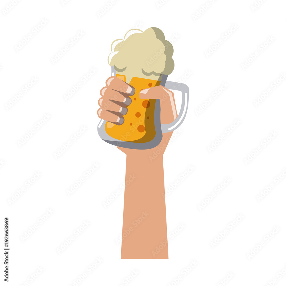 Hand with beer icon vector illustration graphic design