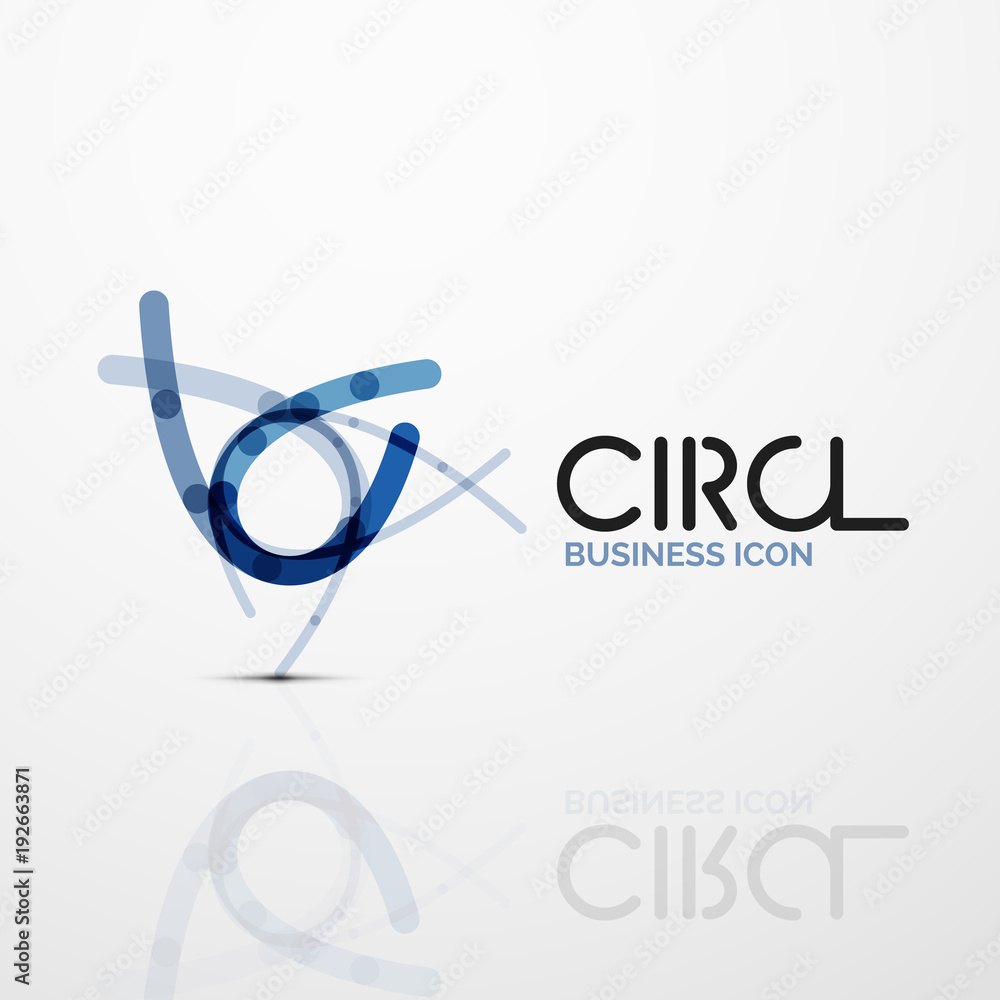Abstract swirl lines symbol, circle logo icon Abstract swirl lines symbol, circle logo icon