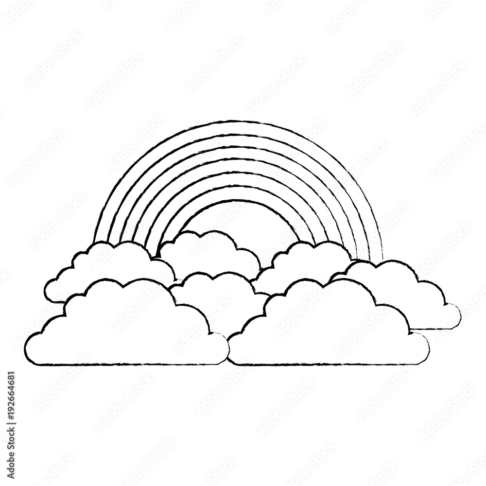 rainbow and cloud in the sky vector illustration rainbow and cloud in the sky vector illustration
