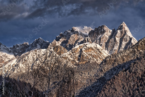 Marmarole con neve tra le nuvole photo