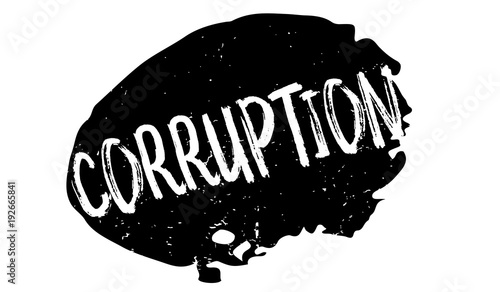 Corruption rubber stamp. Grunge design with dust scratches. Effects can be easily removed for a clean, crisp look. Color is easily changed.