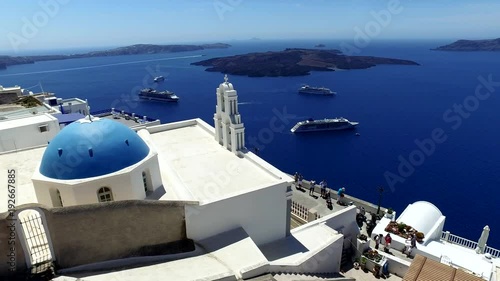 Fly above Santorini, Greece ( aerial footage ) 