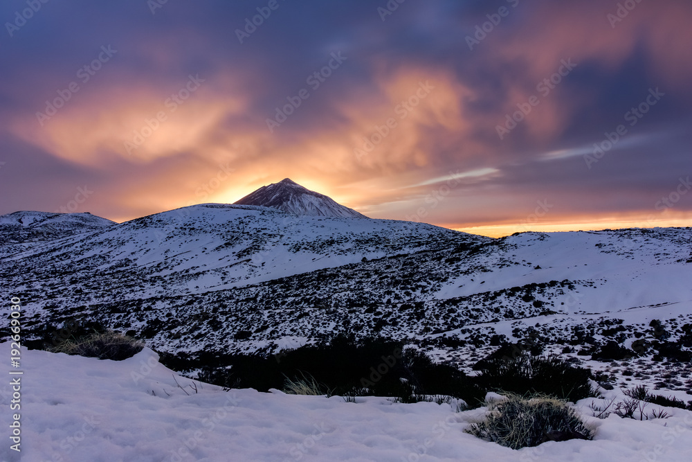 Sunset Winter in Teide National Park. Sunset Winter in Teide National Park.