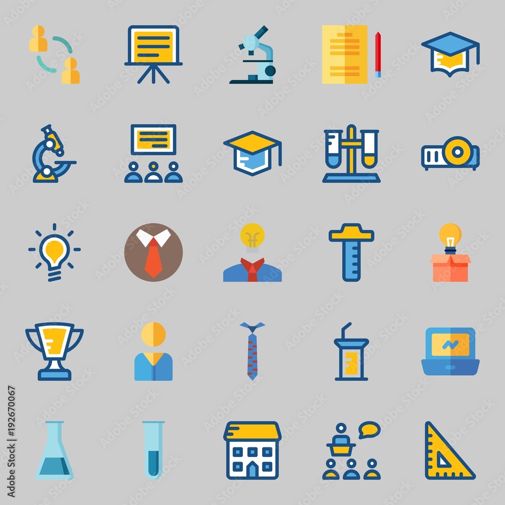 Icons about School And Education with networking, laptop, school, tie, trophy and test tube Icons about School And Education with networking, laptop, school, tie, trophy and test tube