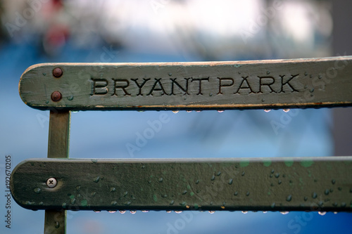 Close-up of a chair at Bryant Park