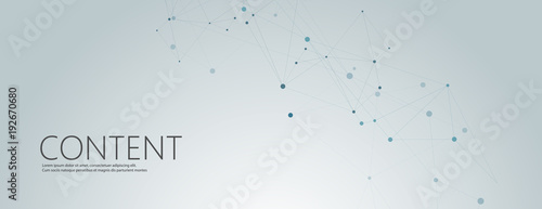 Vector horisontal template with modern design. Abstract geometric pattern, connections dots and lines background