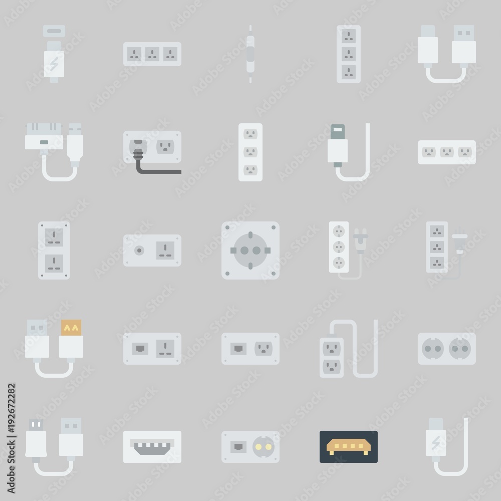 Icons about Connectors Cables with usb, socket, usb cable and volume controller Icons about Connectors Cables with usb, socket, usb cable and volume controller