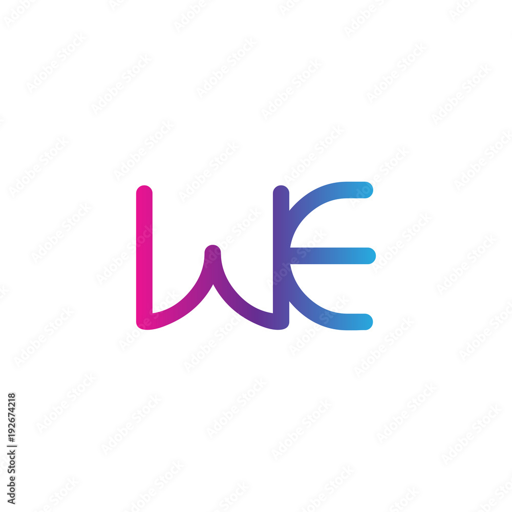 Obraz premium initial letter rounded logo modern, colorful gradient