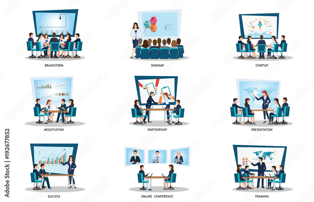 Business people of meeting or teamwork, - obrazy, fototapety, plakaty 