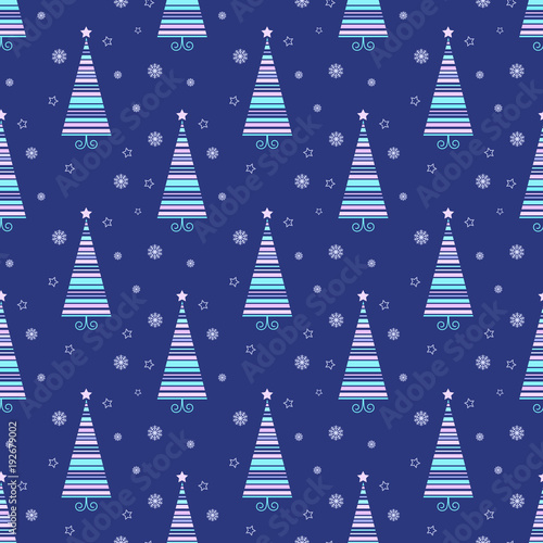 Minimalistic xmas vector seamless pattern perfect for wallpaper, textil cotton print, bed linen, holiday package or wrapping paper.