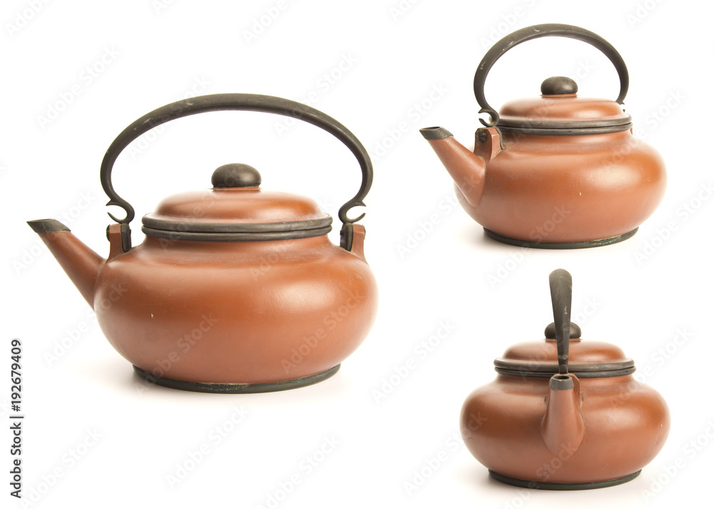 Antique teapot isolated on white background Antique teapot isolated on white background