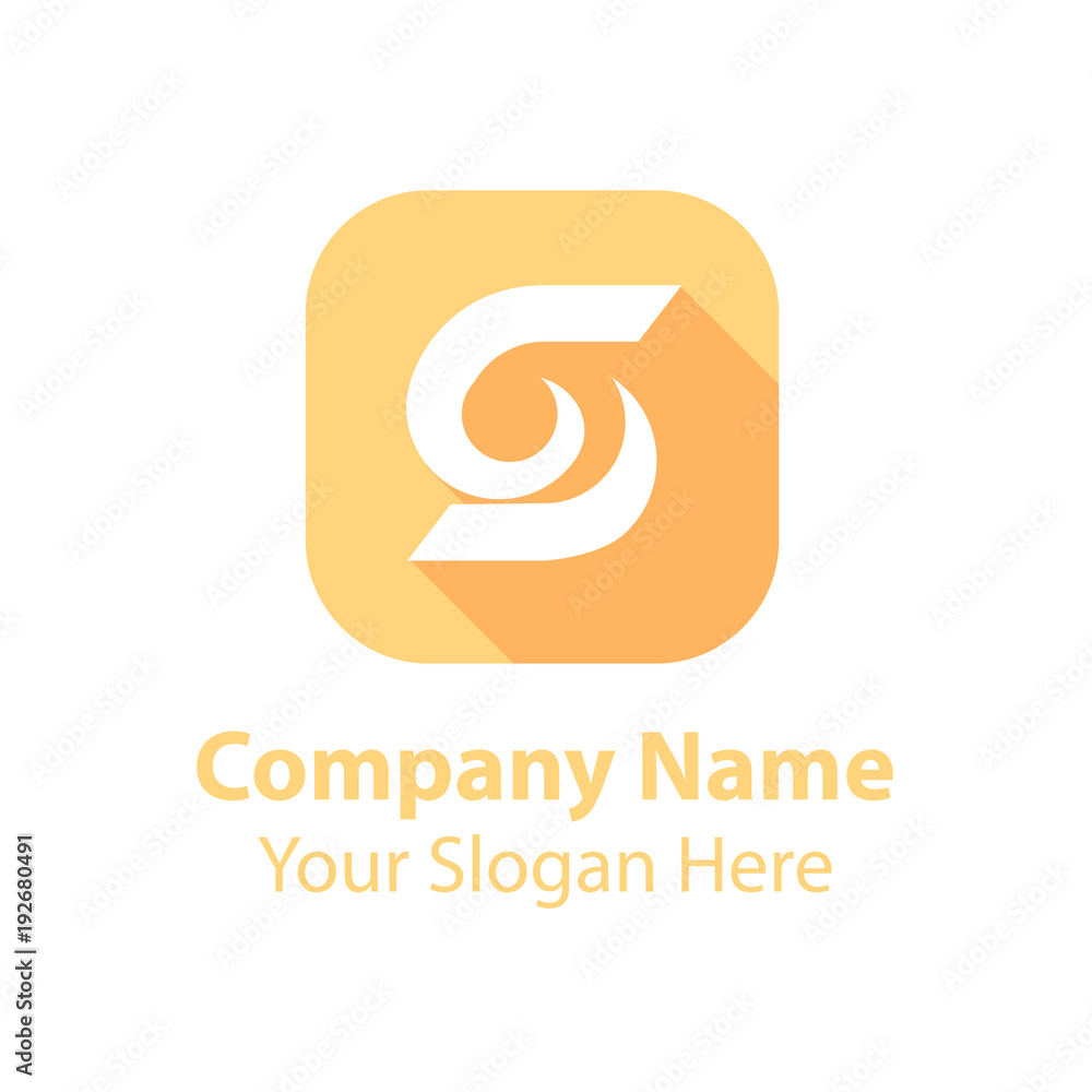 Obraz premium abstract logo design in square flat icon style with long shadow