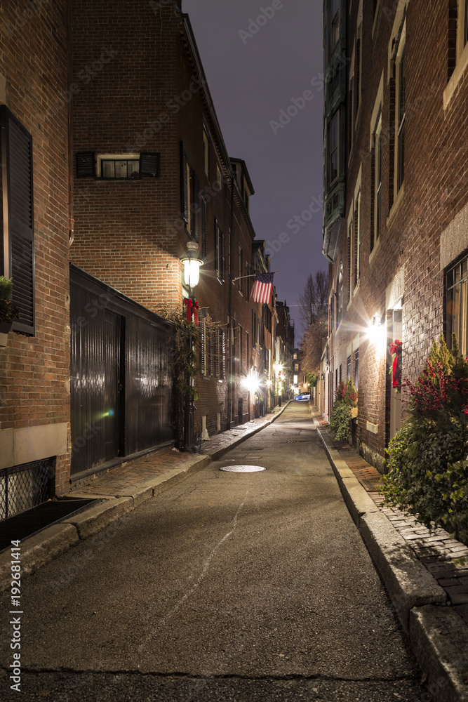Boston's Streets in the Night