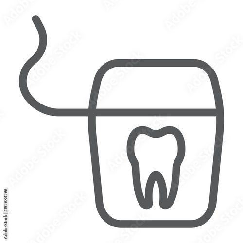 Dental floss line icon, stomatology and dental, clean sign vector graphics, a linear pattern on a white background, eps 10.