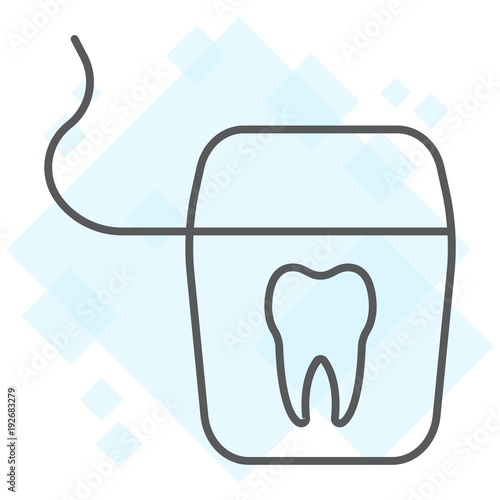 Dental floss thin line icon, stomatology and dental, clean sign vector graphics, a linear pattern on a white background, eps 10.