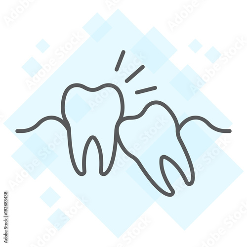 Wisdom teeth thin line icon, stomatology and dental, impacted tooth sign vector graphics, a linear pattern on a white background, eps 10.
