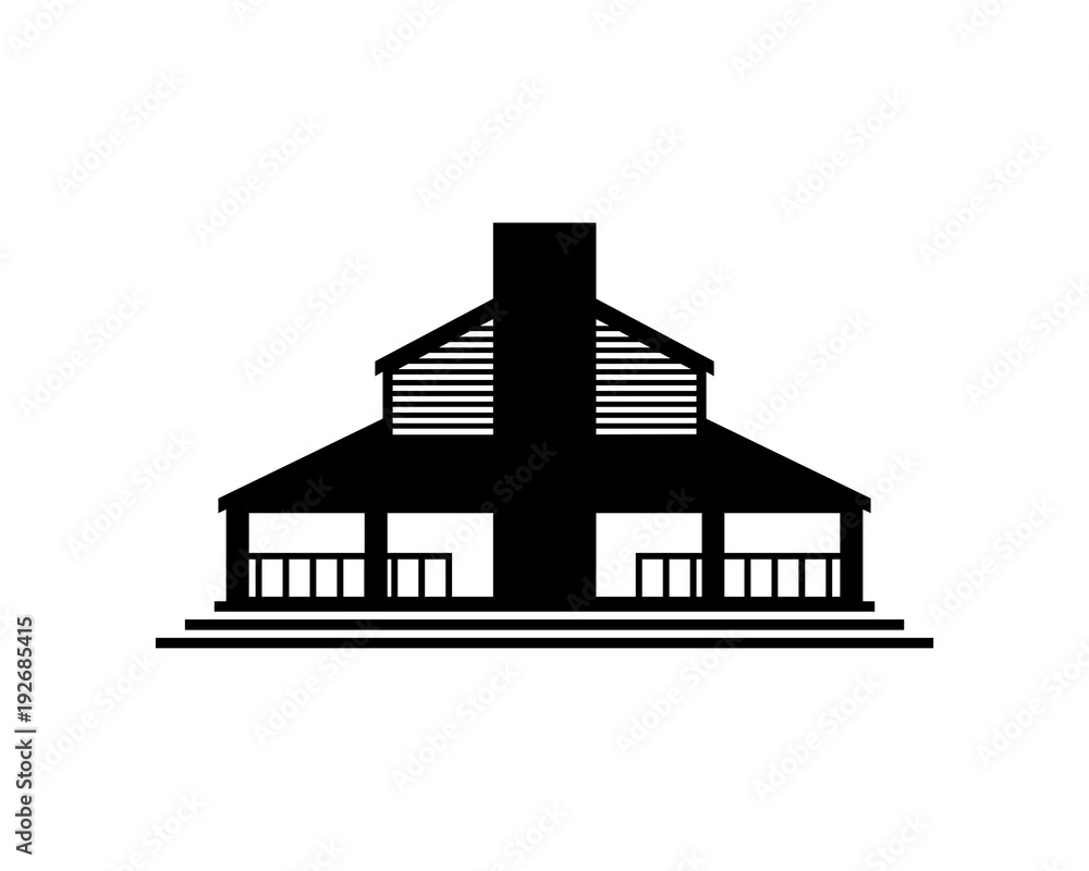 Black Restaurant Building Symbol Logo Vector