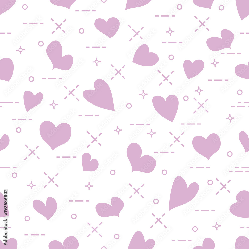 Cute seamless pattern with hearts. Valentine's