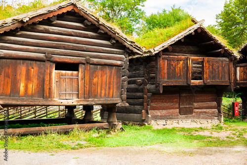 Traditional old houses in Oslo photo