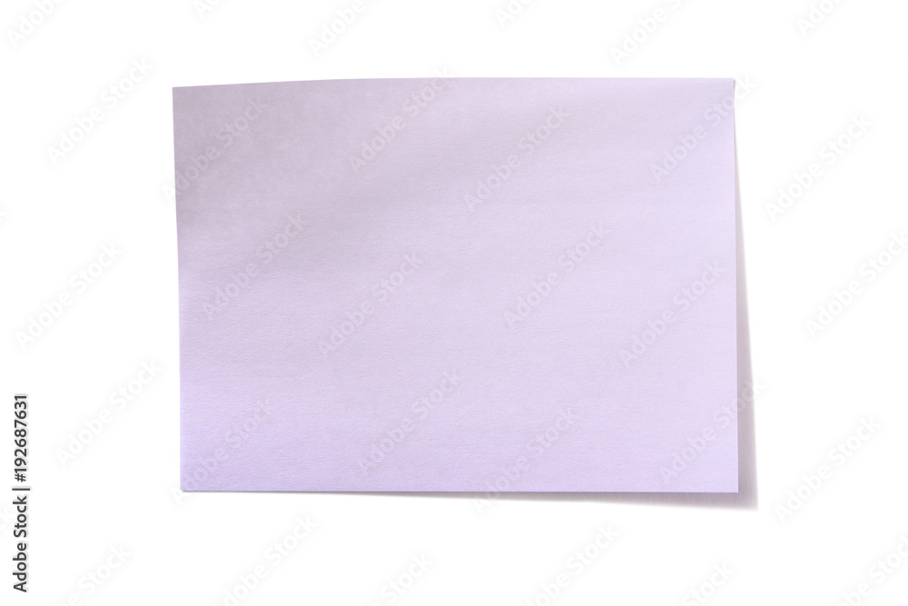 One single white sticky post it note oblong isolated on white background photo One single white sticky post it note oblong isolated on white background photo