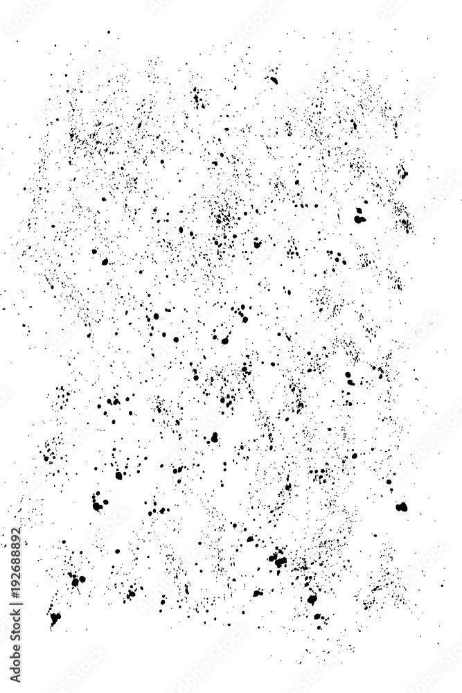Hand made grunge drops texture. Abstract splatters and stains on white isolated background