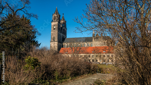 Obraz na płótnie Blick zum Magdeburger Dom w salonie