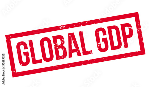 Global GDP rubber stamp. Grunge design with dust scratches. Effects can be easily removed for a clean  crisp look. Color is easily changed.
