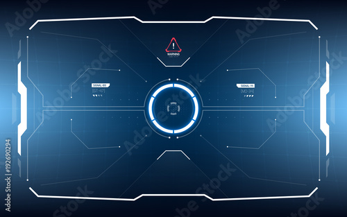 Sci-Fi Concept of Future Vector HUD Interface Scree. Virtual Reality View Display. Hologram Technology
