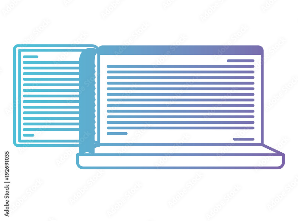 electronic book in laptop computer vector illustration design electronic book in laptop computer vector illustration design