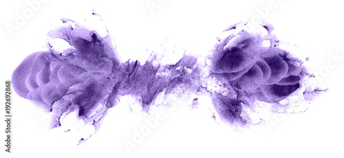 Abstract watercolor background hand-drawn on paper. Volumetric smoke elements. Blue-Purple  Ultra Violet color. For design  websites  card  text  decoration  surfaces.