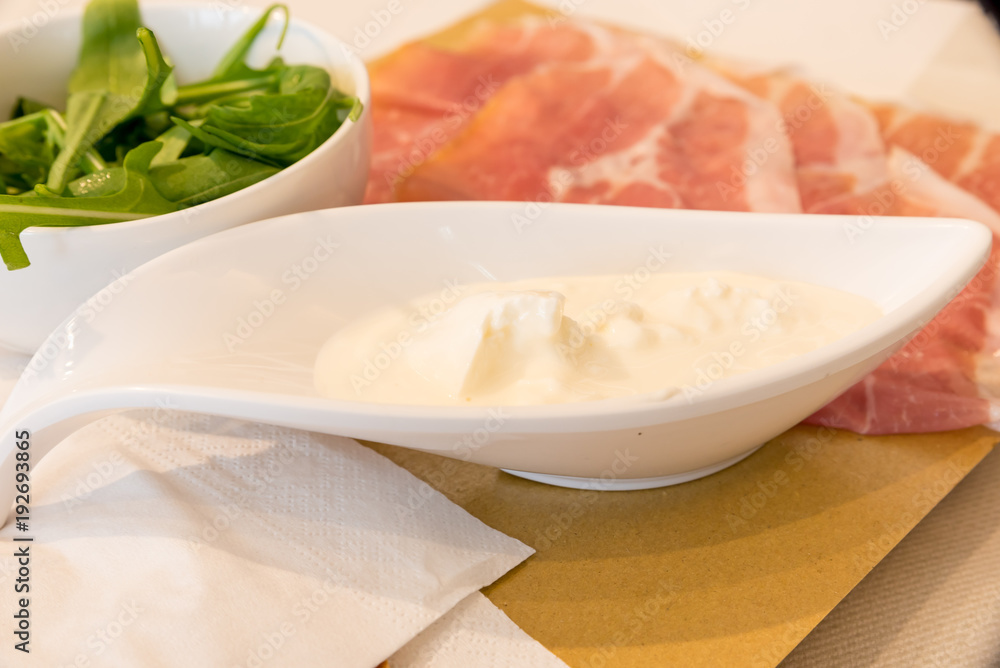 Piadina romagnola with ham Piadina romagnola with ham