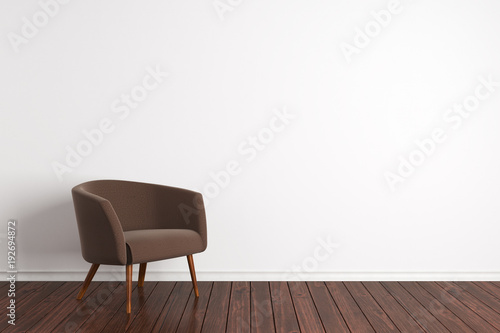 Fototapeta Naklejka Na Ścianę i Meble -  Minimalistic interior with armchair