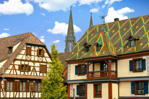 Obernai. Maison typique alsacienne à colombages. Alsace, Bas Rhin