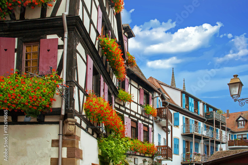 Obernai. Maison typique alsacienne à colombages. Alsace, Bas Rhin