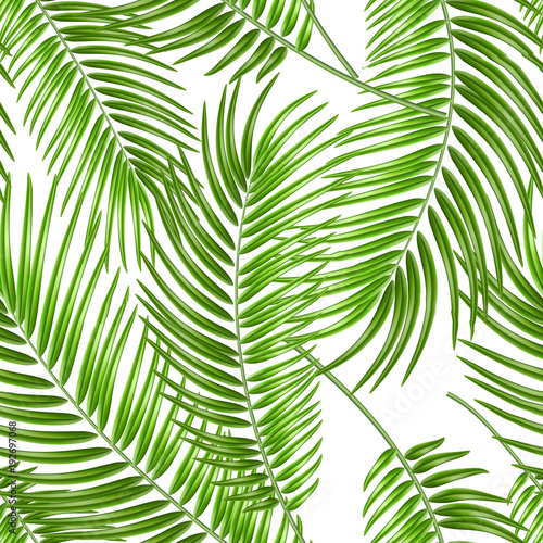 Vector realistic tropical leaves exotic vacation